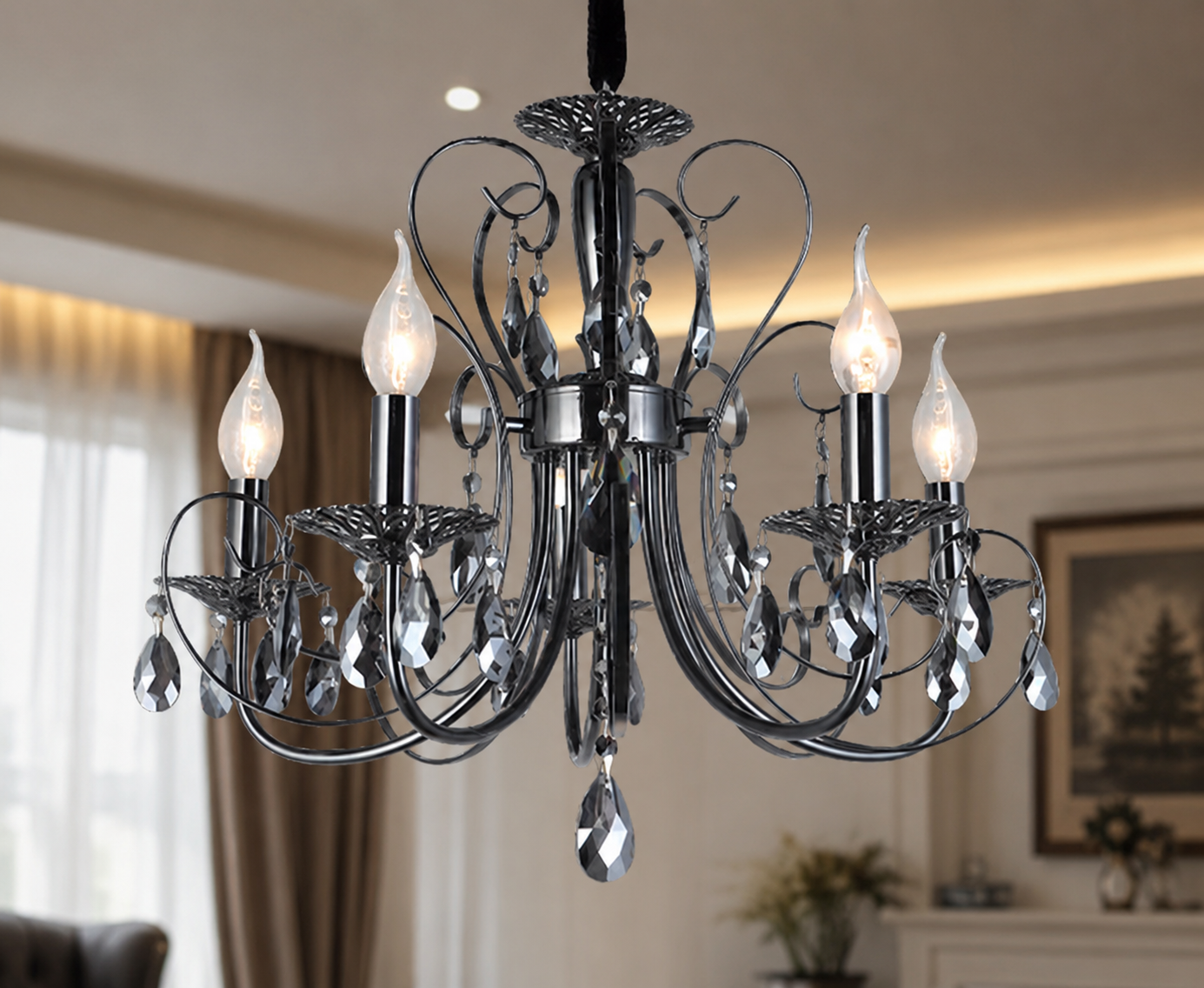 Noir Crystal Chandelier